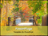PowerPoint Template - a wooden bridge in a forest