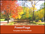 PowerPoint Template - a wooden bridge in a beautiful garden