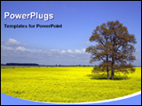 PowerPoint Template - lonely tree in a ground