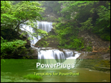 PowerPoint Template - waterfall in a forest