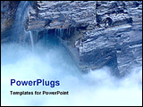 PowerPoint Template - water fall in moonlight
