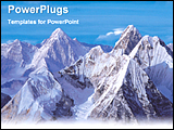 PowerPoint Template - mountain range covered by ice