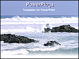 PowerPoint Template - sparking sea wave coming one by one