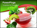 PowerPoint Template - Strawberry Kiwi Tea with fresh strawberries and kiwis