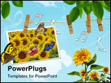 PowerPoint Template - sunflower crop in the plains of argentina