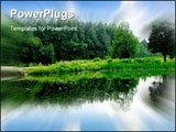 PowerPoint Template - River Landscape with sky reflection in water