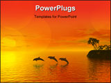 PowerPoint Template - Dolphins and sunset
