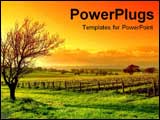 PowerPoint Template - sunset with vineyard scenery