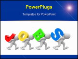 PowerPoint Template - human character person and the word jobs . 3d render