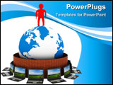 PowerPoint Template - Protected global network the Internet. 3D image.