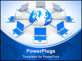 PowerPoint Template - Circle from laptops connected to the Earth globe