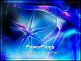 PowerPoint Template - Digital illustration of 3d rendering neuron in color background
