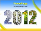 PowerPoint Template - 2012 digits title with seasons background over white
