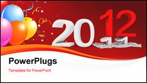 PowerPoint Template - 3d Happy New Year 2012 on white background