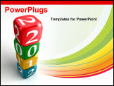 PowerPoint Template - New Year 2012 3D Colorful Dice Tower