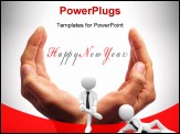 PowerPoint Template - happy new year with hands forming a cup