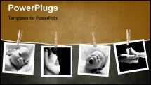 PowerPoint Template - Pictures of a newborn and mother in a darkroom