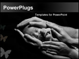 PowerPoint Template - Newborn baby sleeping into parents hands.