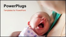 PowerPoint Template - Little newborn girl lying on her mother