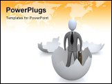 PowerPoint Template - 3d person coming out of an egg shell .