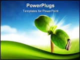 PowerPoint Template - A seedling sprouting on a farm spring morning.