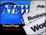 PowerPoint Template - Newspapers on white background. Business, World and Job
