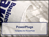 PowerPoint Template - he business section of the newspaper rolled up and placed over a report of all stock and trading op