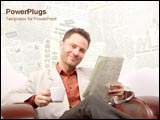 PowerPoint Template - Man reads the newspaper in his leather sofa.