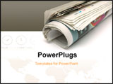 PowerPoint Template - roll of newspaper on white background