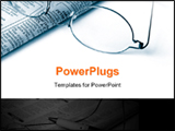 PowerPoint Template - A pair of reading glasses  laying across a folded newspaper
