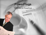 PowerPoint Template - business manager reading newspaper over white