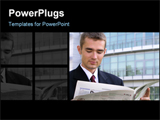 PowerPoint Template - businessman reading newspaper