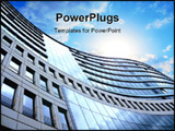 PowerPoint Template - Looking up at a modern office block with sunny beautiful sky.