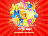 PowerPoint Template - Happy New Year in English language