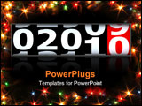 PowerPoint Template - coming new year on an automobile odometer