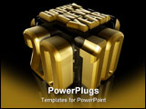 PowerPoint Template - Happy New Year 2010 poster with gold letters