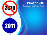 PowerPoint Template - Round sign 2011 - New Year concept sky on background