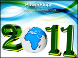 PowerPoint Template - Blue earth forming with text another year 2011