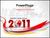 PowerPoint Template - abstract new year 2011 colorful design. Vector illustration