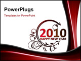 PowerPoint Template - 2010 new year background with dynamic wave