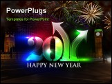 PowerPoint Template - new year 2011 in colorful background design. Vector illustration