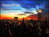 PowerPoint Template - New York City midtown skyline at dark