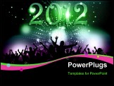 PowerPoint Template - Silhouette of a party crowd on a New Years background
