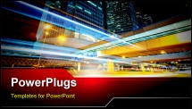 PowerPoint Template - Traffic in city at night