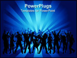PowerPoint Template - Silhouettes of lots of people dancing .