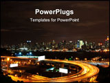PowerPoint Template - vibrant night time nyc cityscape advert space