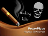 PowerPoint Template - The vector illustration of a smoldering cigar