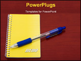 PowerPoint Template - Bright yellow notepad and pen on table