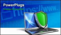 PowerPoint Template - Notebook with shield - Internet security concept