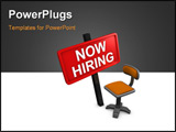 PowerPoint Template - 3d image advertising - now hiring on a white background